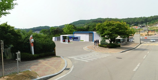 화성시청에 건립 예정인 수소충전소 조감도 모습.