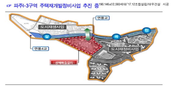 파주 주택재개발 정비사업 위치도.
