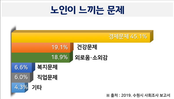 ‘노인이 느끼는 문제’, ‘노후 준비 여부·방법’