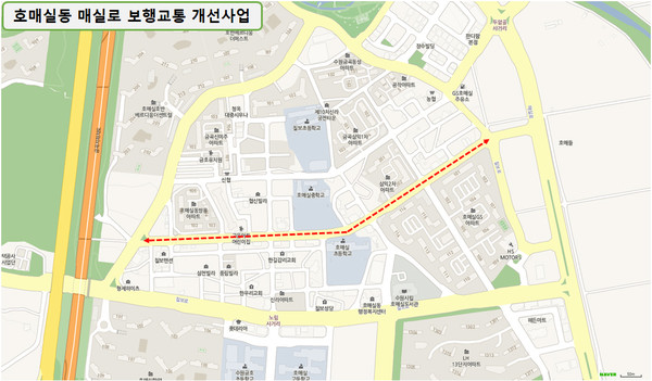개선사업이 이뤄지는 매실로 구간.